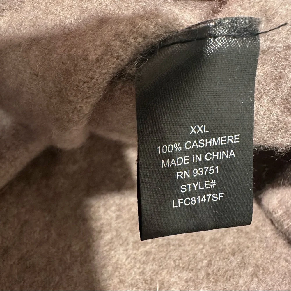 Lusso 100% cashmere Boatneck Sweater in Medium Brown XXL Round Hem Mid Sleeves - Picture 14 of 16